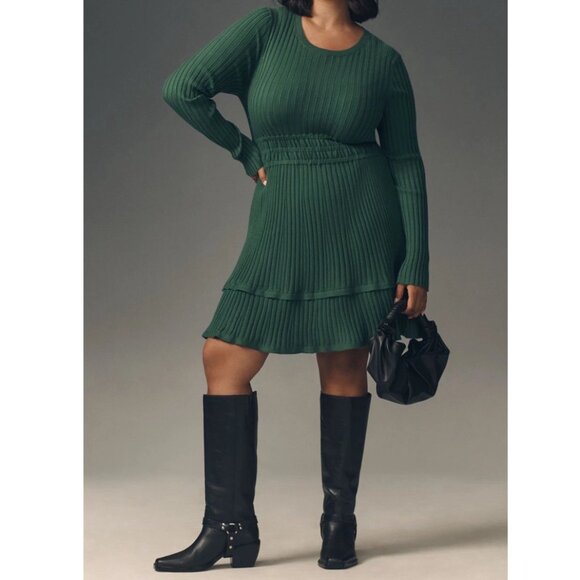 Anthropologie The Somerset Mini Dress Sweater Edition 1X Plus - Picture 1 of 16